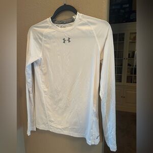 Under Armour Youth XL Classic White Long Sleeve Fitted Shirt